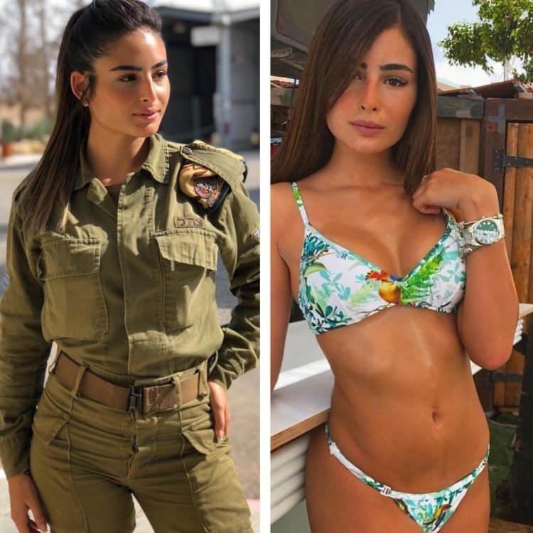 Bikini girl in army