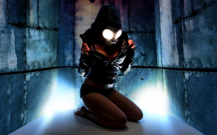 Girl in a mask and hood