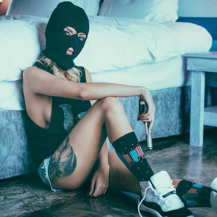 Girls in bandit masks