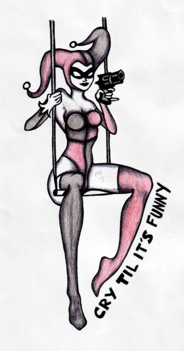 Harley Quinn tattoo sketches for men