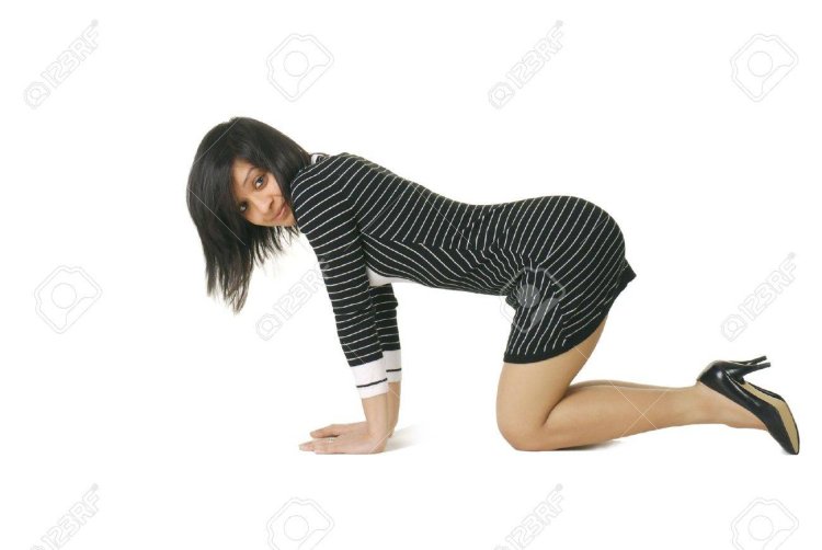 Girl crawling on her knees