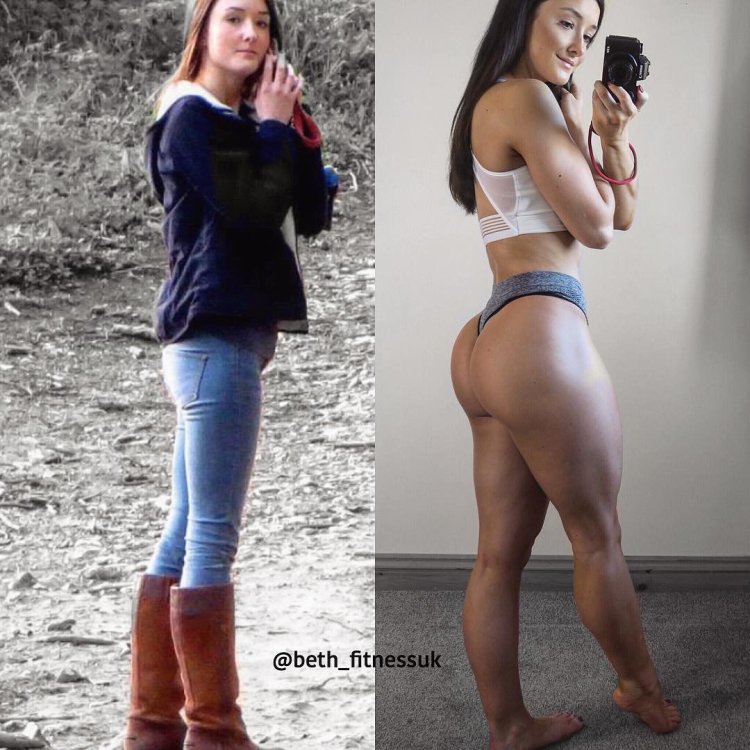 Booty legs before and after