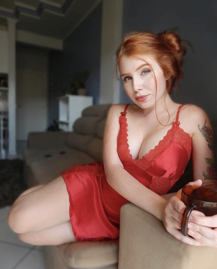 Siri Dahl in a dress