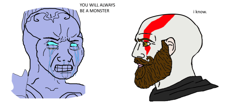 Kratos gives his eyes to Poseidon