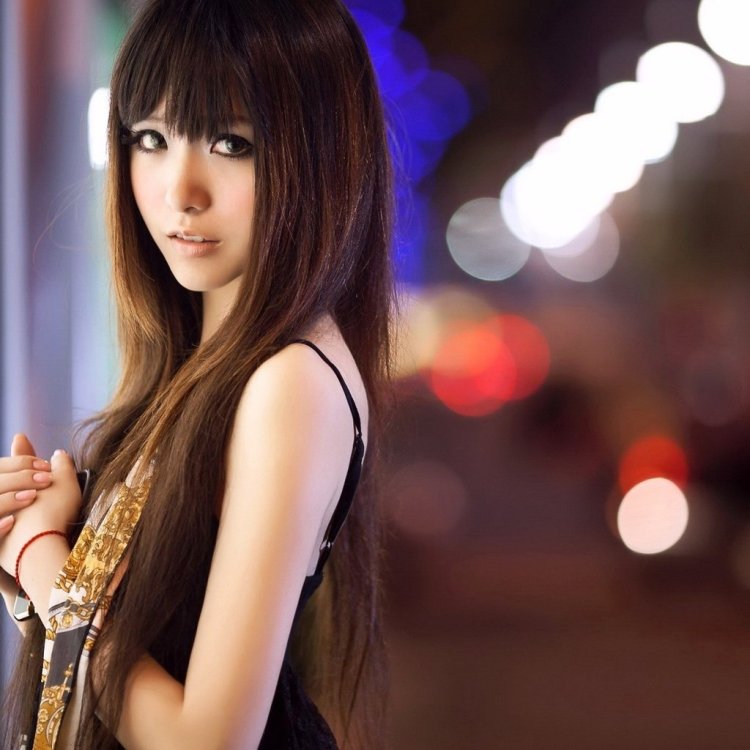 Asian girls with long hair