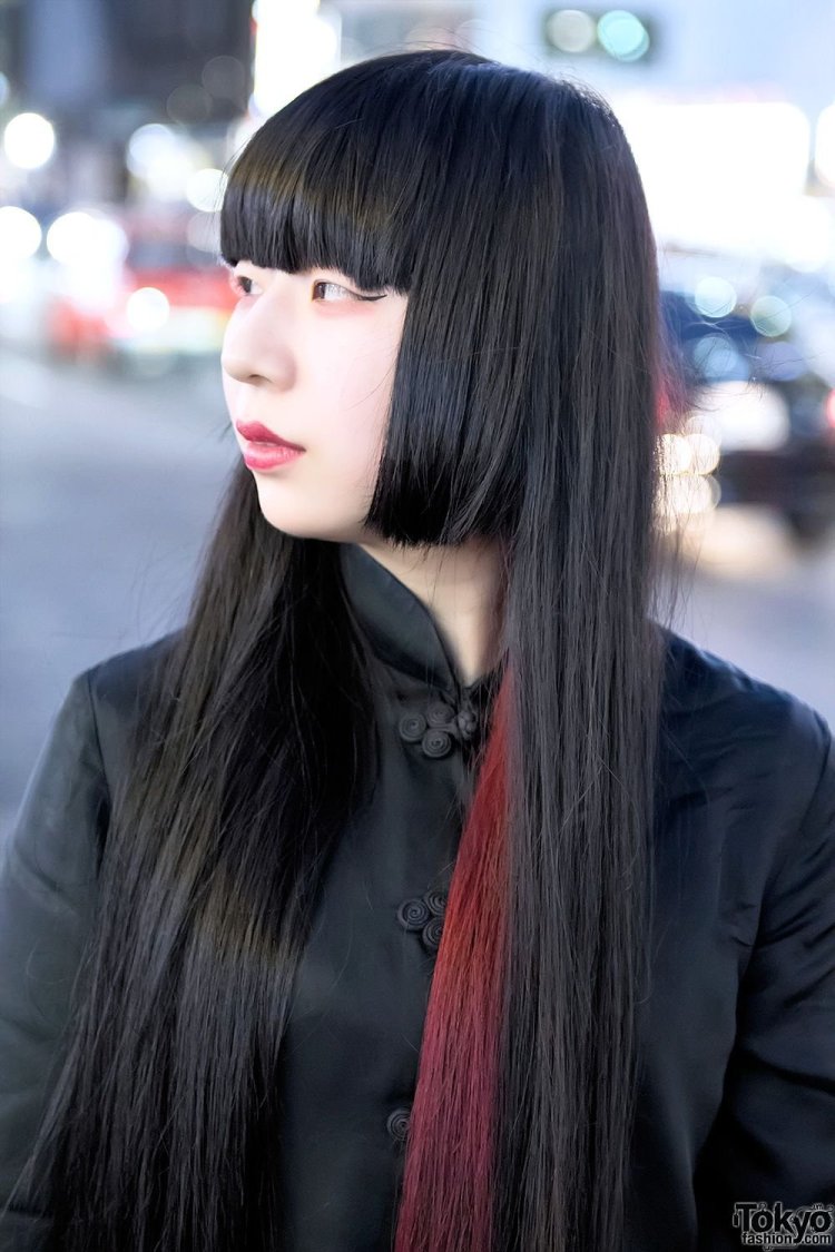 Japanese with long hair