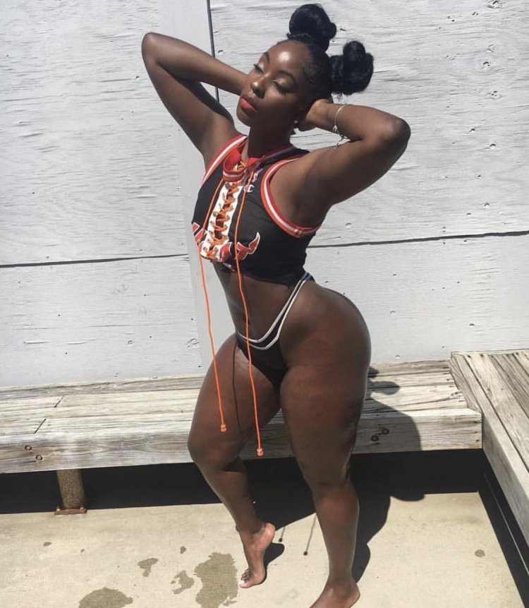 Beautiful black women on the beach