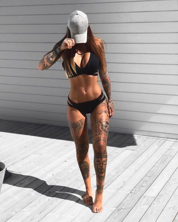 Tattooed slender girls