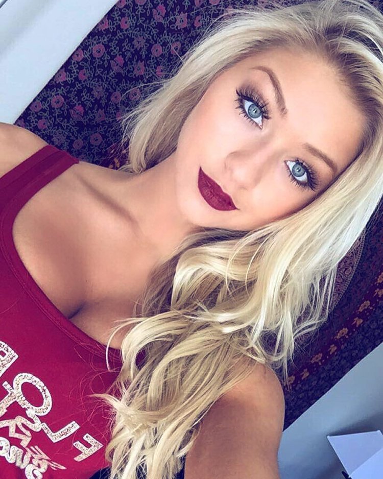 Beautiful blonde selfie