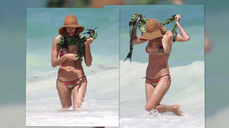 Irina Bilyk in a swimsuit