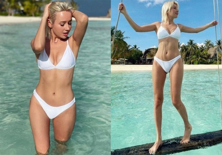 Coca photo in a swimsuit