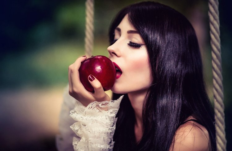 Girl with an apple