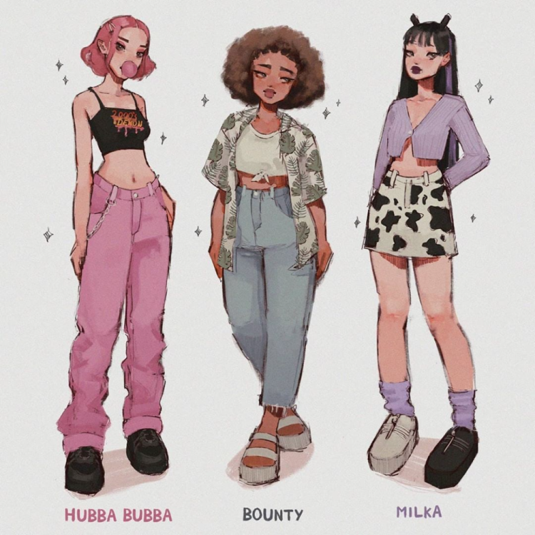 Clothing style software for a girl drawn