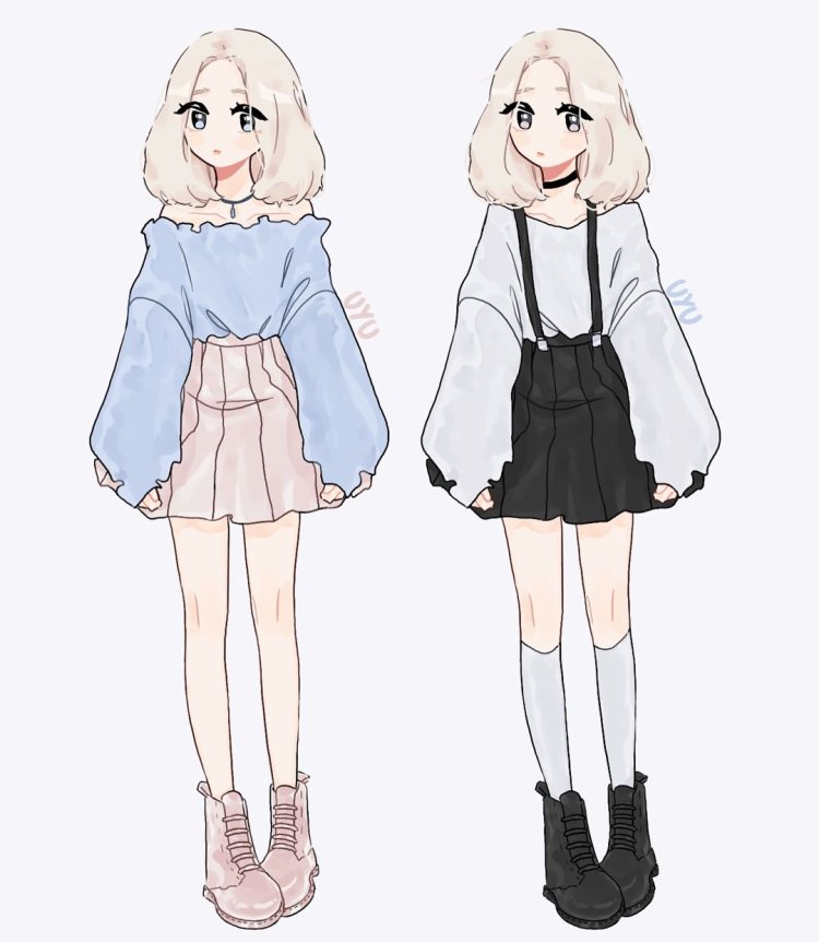 Clothing for drawing girls