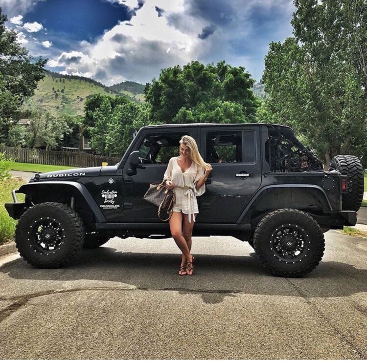 Jeep Wrangler Rubicon with a girl