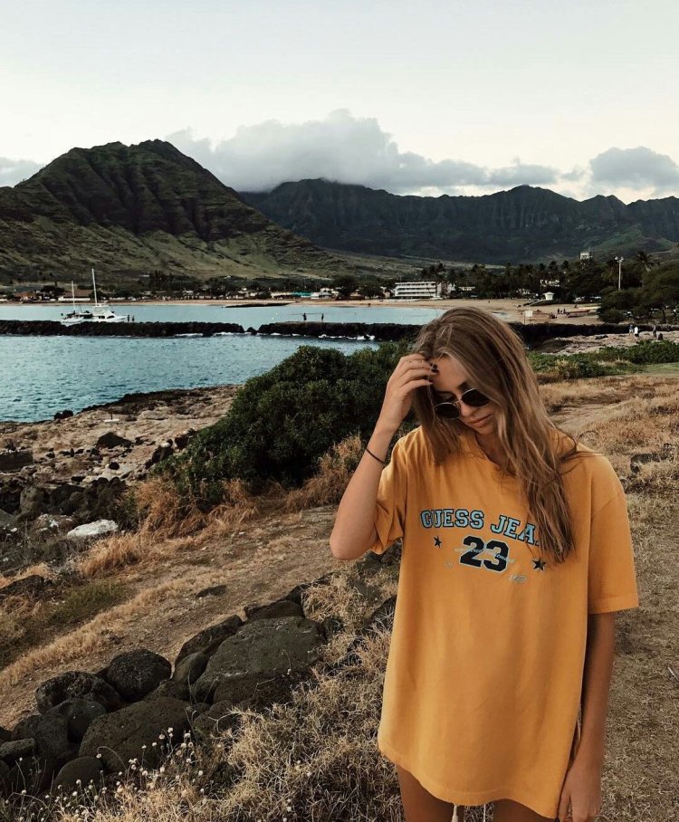 Summer Briel in a dress