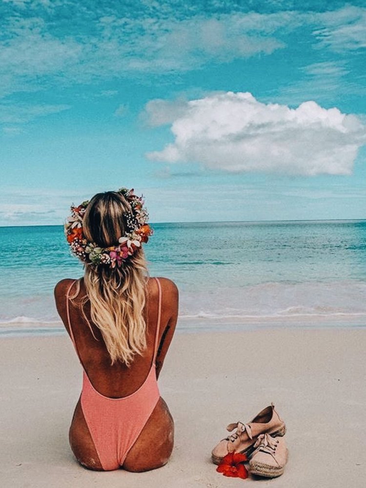 Girl on the beach aesthetics