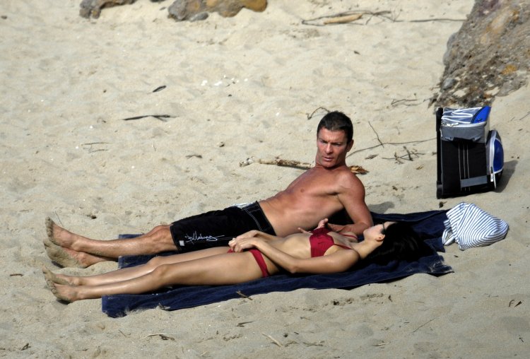 Zhang Zii in a swimsuit