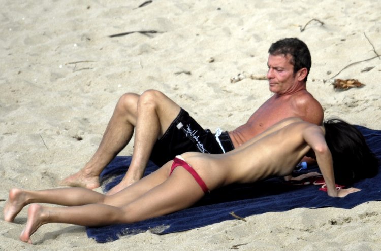 Zhang Zii in a swimsuit