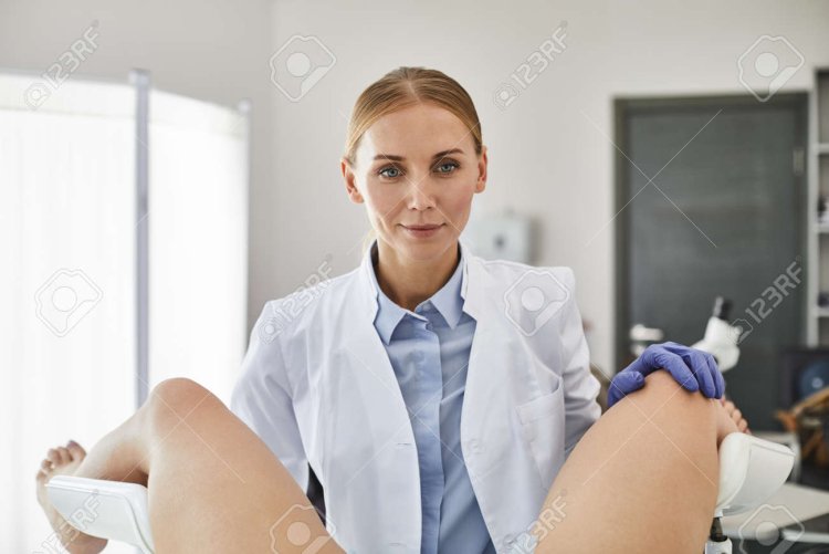A beautiful girl at a gynecologist