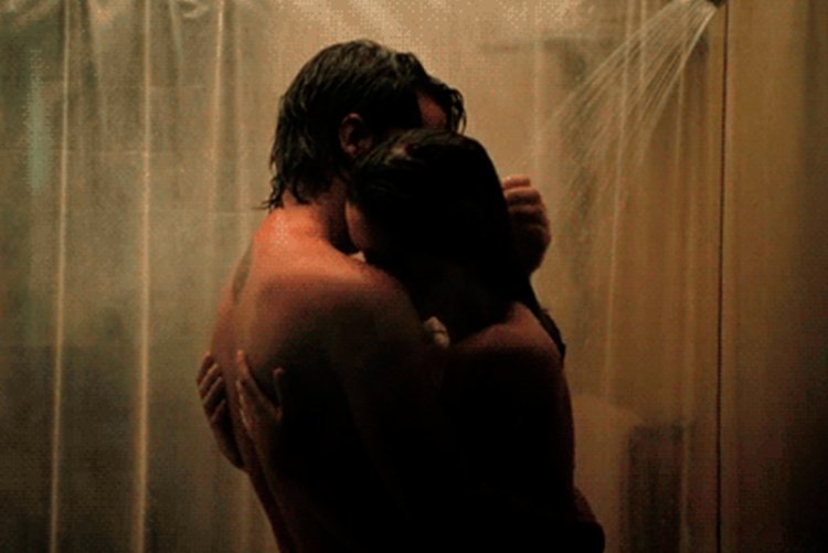 A couple in the shower
