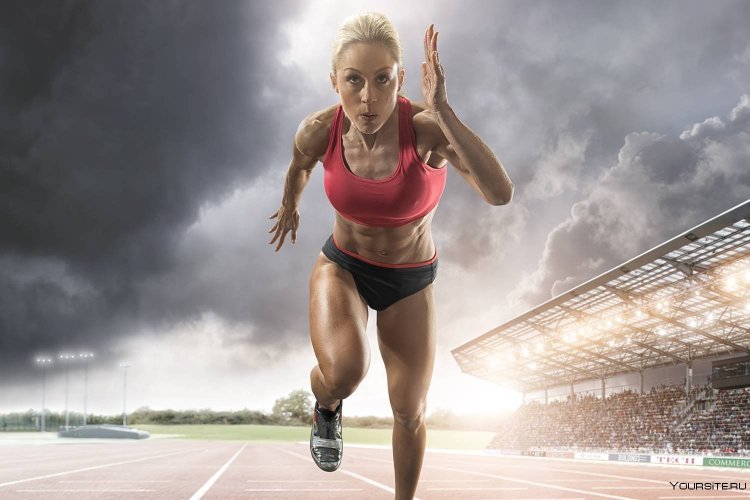 Sprinter runner at the start