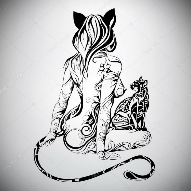 Cat tattoo for girls