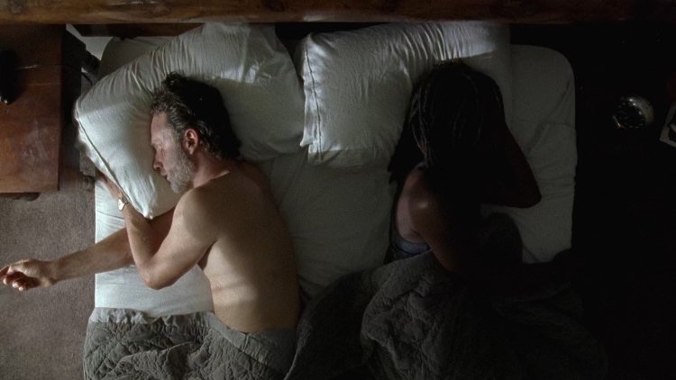 The walking dead Rick and Mishon slept