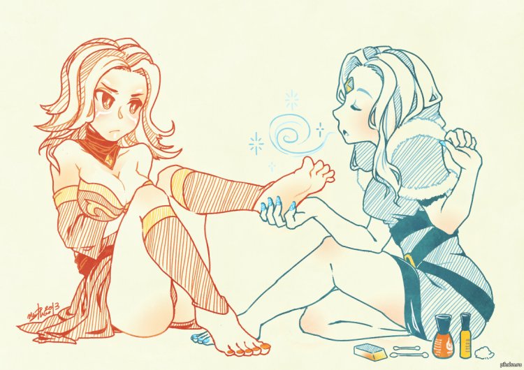 Dota 2 Lina and Crystal Meiden
