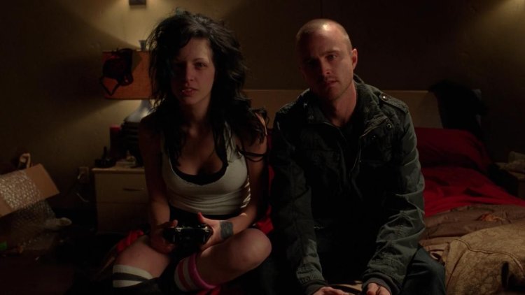 Jesse Pinkman and Jane on the bed