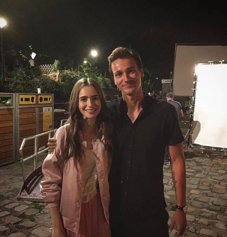 Lucas Bravo and Lily Collins