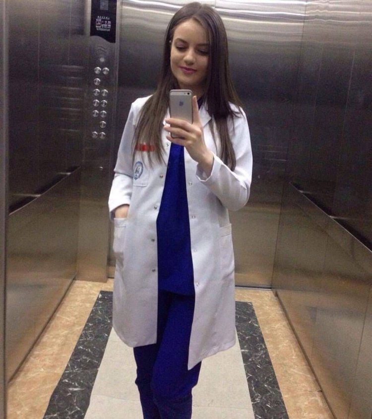 Girl in medical uniform