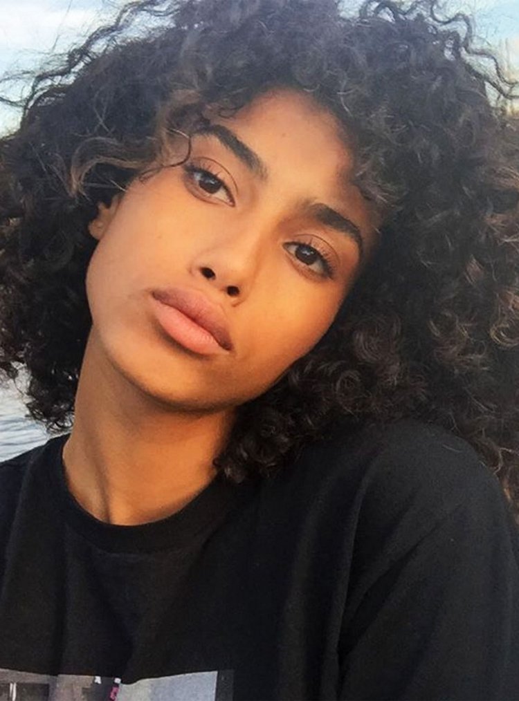 Black girl with curly hair