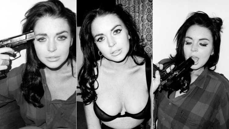 Lindsay Lohan with a gun