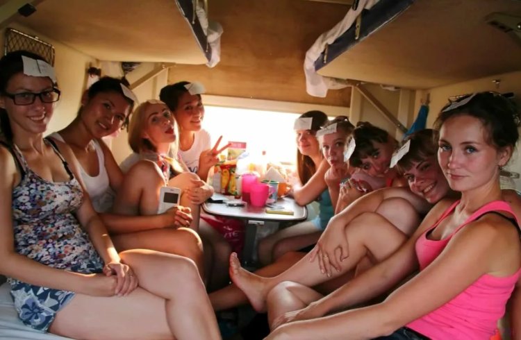 Girl in the train car