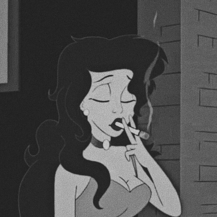 Disney princesses with a cigarette