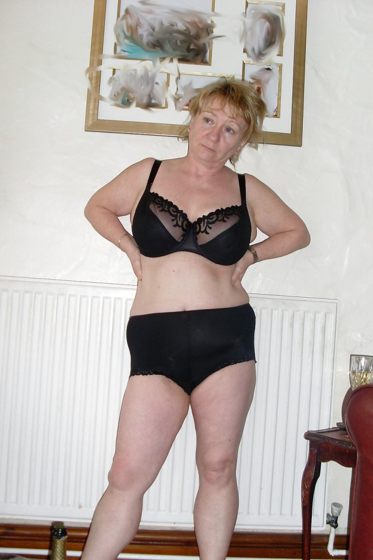 Fat Grandmother in stockings