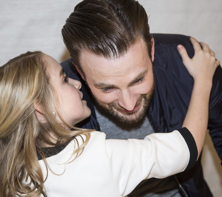 Chris Evans and McKen Grace