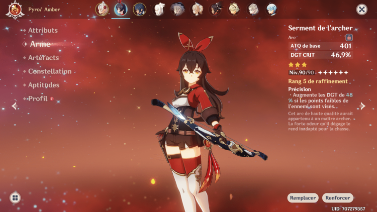 Amber Genshin Impact with onions