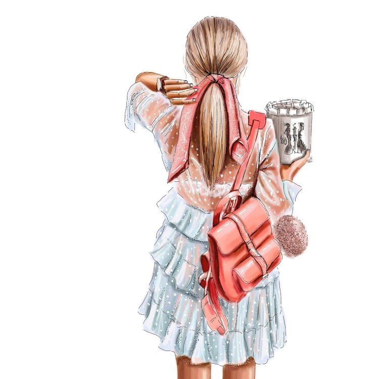 Fashionable illustrations of girls