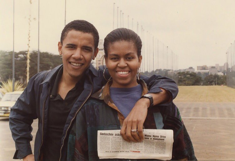 Barak and Michelle Obama in youth