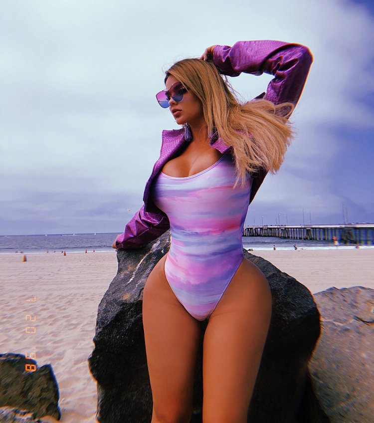 Russian Kim Kardashian Anastasia Kvitko in a swimsuit