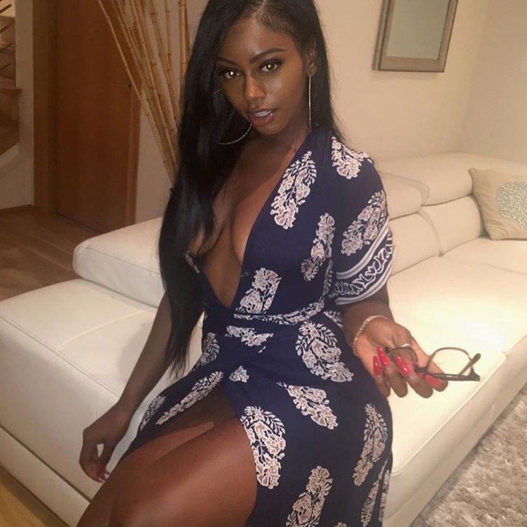 Big Black Eboni in a swimsuit