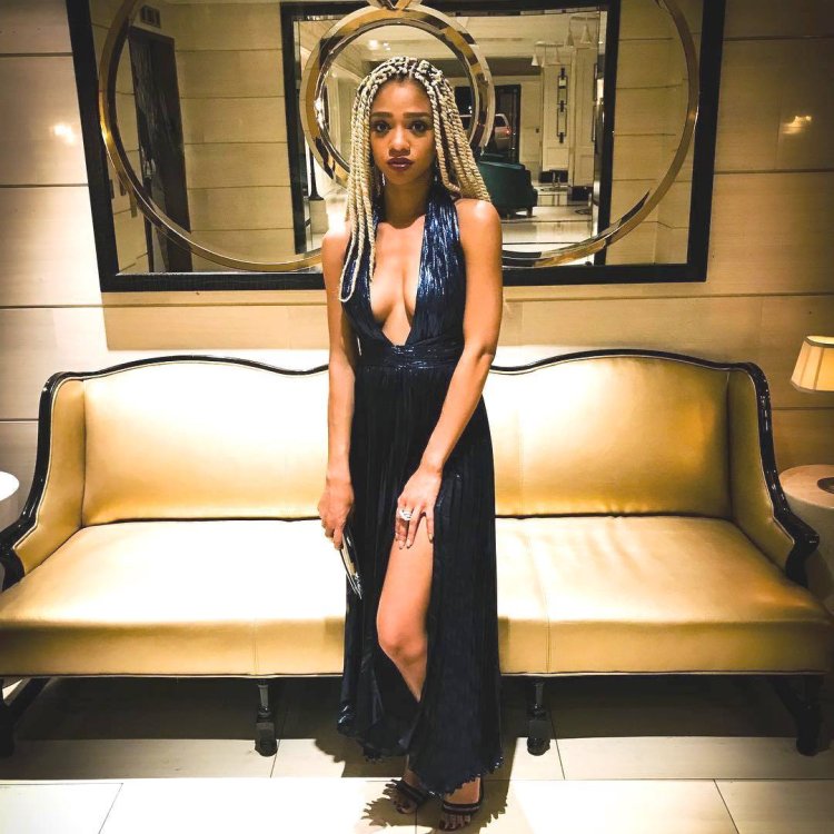 Tiffany Bun in a swimsuit