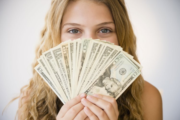 Girl with dollars