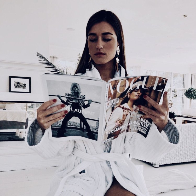 Girl with a magazine