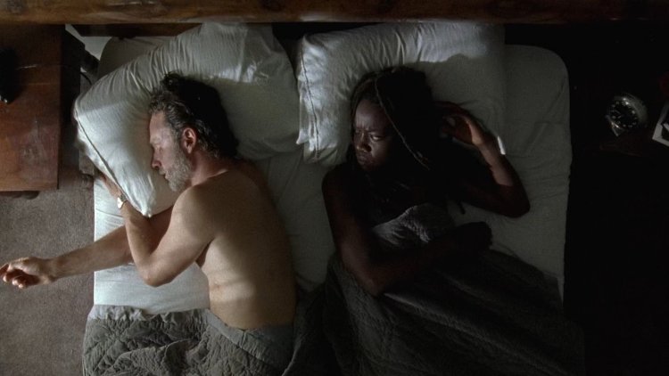 The walking dead Rick and Mishon slept