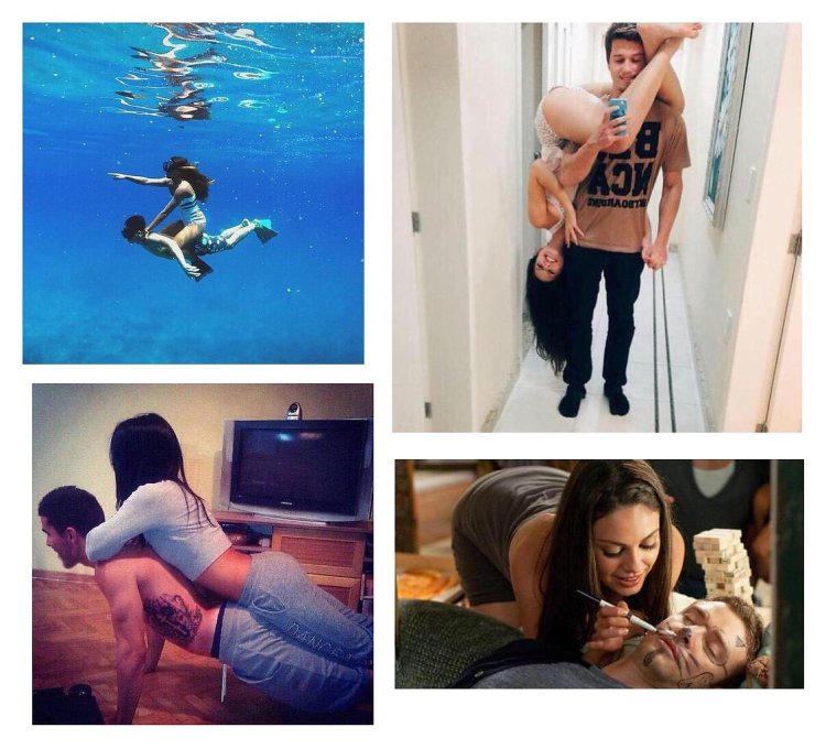 Girl on the neck of the guy cool