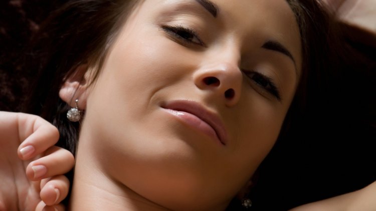 The excited face of the girl