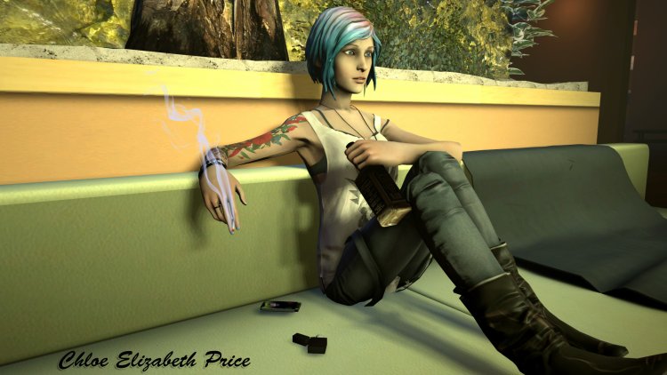 Chloe with green hair Life is Strange